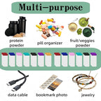 21 Pack Protein Powder Travel Bulk Containers 7 Colors Mixed Reusable Resealable Portable Bags Clear EVA Packets to Go Supplement Storage Organizer for Gym Workout Fitness