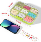 Restree Pill Organizer, Large & Waterproof Travel Pill Case, Adjustable Dividers for Daily Vitamins, Supplements, Fish Oil - Portable Medicine Box for Home & On-The-Go, 9 Compartment (Green)