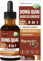 Dong Quai Liquid Supplement for Women, Angelica Sinensis Root Extract Tincture Support Menopause & PMS Relief, Hot Flashes, Herbal Blend Drops with Red Clover Fenugreek. 2oz