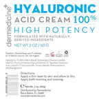 Dermedicine 100% Hyaluronic Acid Cream Face w/Jojoba Oil & Apricot Oil Professional Grade Intense Hydration Keeps Skin Looking Plump & Feeling Moisturized Skin Color & Tone
