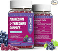 Magnesium Threonine Gummies 1000mg, L-Threonine Gummies for Adults, Great Magnesium Supplements for Brain, Non-GMO, Gluten Free, Vegan, 120 Grape Magnesium Gummies