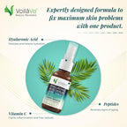 VoilaVe Hyaluronic Acid Serum for Face - 100% Pure, Hydrating & Anti-Aging Formula with Collagen Peptides - Plumps, Moisturizes, Reduces Wrinkles & Dark Spots - Non-Greasy, Paraben-Free, 1 fl. oz