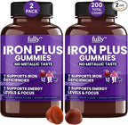 Iron Gummies Supplements for Adults (Women, Men) and Kids – Grape Flavor- Supports Anemia, Energy and Focus Levels – 200 Count