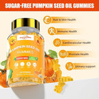 Pumpkin Seed Oil with Saw Palmetto: Pumpkin Seed Oil Gummies Extract Sugar-Free 3000mg Per Serving for Hair Growth Urinary Bladder & Prostate Health Non-GMO