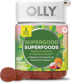 OLLY Supergood Superfoods Gummies, Supports Immune & Digestive Health,* 15 Superfoods, Prebiotics, Vitamin C, Tropical Bliss Flavor, 20 Day Supply - 60 Count