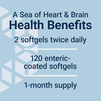 Life Extension Super Omega-3 EPA/DHA Fish Oil, Sesame Lignans & Olive Extract – Heart Health, Brain Health, Inflammation Health Support, Gluten-Free, Enteric-Coated, Non-GMO, 120 Softgels