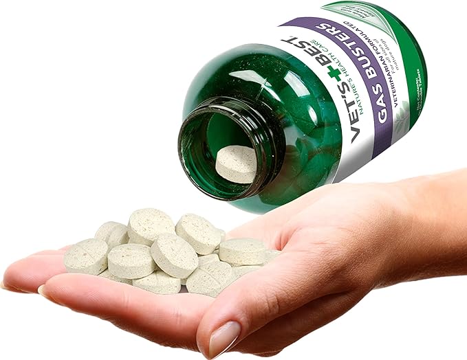 Vet's Best Gas Busters Dog Supplements - Gas, Bloating, Constipation Relief and Digestion Aid for Dogs - 90 Chewable Tablets