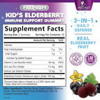 Kids Immune Support Elderberry Gummies - Daily Children's Vitamins C, Zinc & Kids Support Gummy - Nature's Sambucus Elderberry Supplement, Vegan, Gluten-Free, Tasty Berry Flavor - 60 Gummies