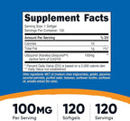 Nutricost Ubiquinol Softgels (120 Softgels | 100 mg Per Serving) - Superior Absorption Antioxidant | Active Form of CoQ10 - Gluten Free, Non-GMO