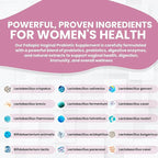 Probiotics for Women with Prebiotic Cranberry d Mannose Digestive Enzymes & Hibiscus 34 Strains 100 Billion CFU Feminine Care Supplement for Vaginal Gut Urinary Health and pH Balance Support