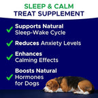 Melatonin for Dogs to Sleep 6mg - Doggie Sleep Aid Treats - Sleeping Pills for Anxiety - Extra Strength Calming Chews Large & Medium Breed Help Sleep at Night - Made in USA - 120Ct