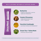GLP-1 Supplement | Natural GLP-1 Production | GLP 1 Booster Drink Mix to Control Appetite and Cravings | Great Tasting Metabolic Support - Yerba Mate, Garcinia Cambogia, Berberine [Mixed Berry]