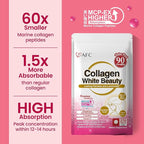 AFC Japan Collagen White Beauty with Marine Collagen Peptide, Glutathione, L-Cystine - 1.5X Better Absorption Than Other Collagen – Supports Skin Firmness & Radiance x3 Packs – 270 Days Supply