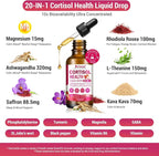 Cortisol Supplements Detox for Women - 20-in-1 Cortisol Reducer,Manager,Lower w/Ashwagandha,Magnesium,L-Theanine,Saffron,Rhodiola for Hormone Balance/Sleep/Stress Relief,Strawberry Flavor