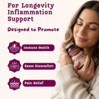 Baker's Botanics Longevity Inflammation Support Gummies - Mushroom Gummies for Complete Women Wellness | Chaga, Maitake, Turmeric, Astragalus & Zinc | Peach Flavor | Vegan, Gluten-Free, Non-GMO