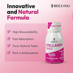 Bee and You Collagen Liquid Shot Drink with Vitamin C, Propolis Extract, Hyaluronic Acid, Biotin, Promotes Skin, Hair, Nail and Joint Health, 1.69 fl. Oz x 12 Pack