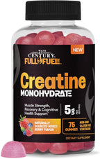 21st Century Full Fuel 365 Creatine Monohydrate Gummies, 5g Per Serve, Muscle Strength, Recovery & Cognitive Support, Mixed Berry Flavor, 75 Gummies