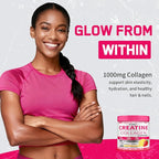 Creatine for Women, 5000mg Creatina Monohidratada Gummies with Collagen & BCAAs for Muscle Recovery, Energy & Skin, Chewable Post-Workout Supplement, Sugar-Free, No Bloating, 4 Gummies Per Day
