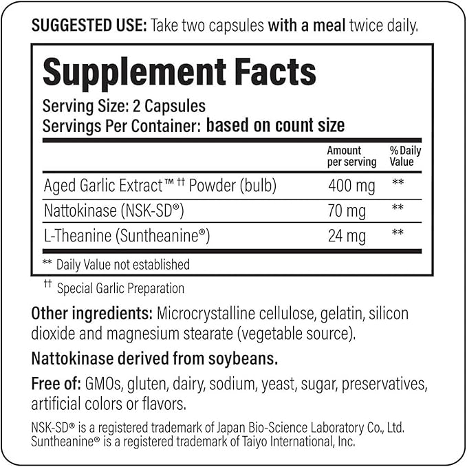 Kyolic Aged Garlic Extract Formula 109, Blood Pressure Health*, 160 Capsules