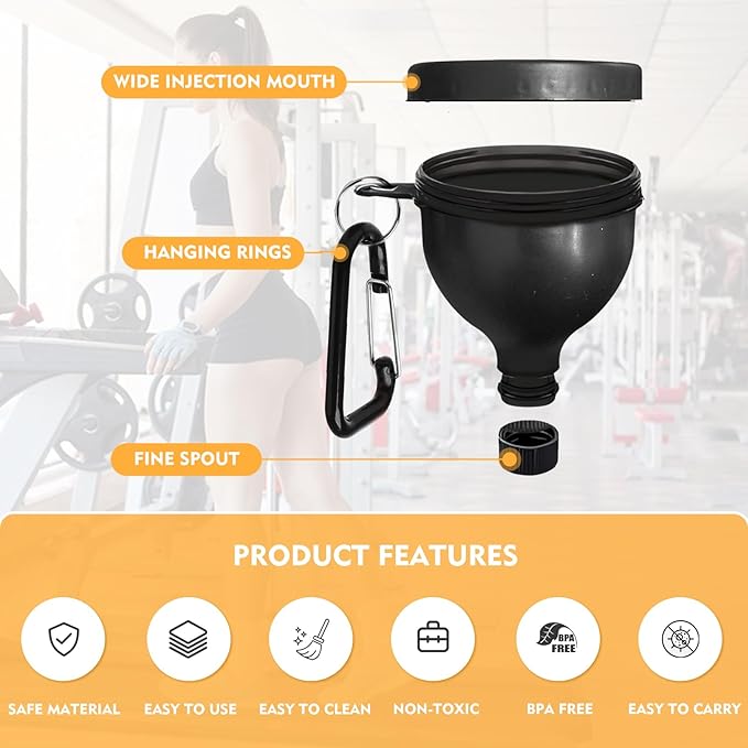 Protein Powder Containers (2 Pack), Portable Travel Containers with 100ml Funnel, Fitness & Travel Workout Accessory