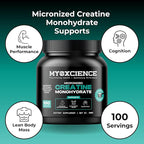 MYOXCIENCE Micronized Creatine | Supports Muscle Performance, Lean Body Mass, & Cognition | 100 Servings