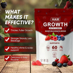 Hair Growth Gummies for Black Women, Hair Growth & Strength, Promote Hair Strength & Growth with Biotin Collagen & Botanical Extracts, Delicious Berry Flavor, 60 Count