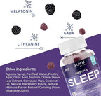 SUKU Restful Sleep Gummies – 3 mg Melatonin, L-Theanine & GABA – Vegan, Sugar-Free Chewable for Relaxation & Natural Sleep Support – BlackBerry-Hibiscus Flavor – Non-GMO, Gluten-Free – 50 Count
