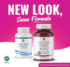 1 Body Hair Skin Nails Vitamin Complex with Biotin - Complete Formula with 26 Essential Vitamins for Men & Women - 3 Pack