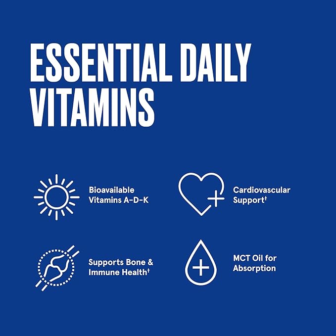 Bulletproof Vitamins A-D-K Softgels, 30 Count, Supplement for Heart, Bone Health and Immune Support (Pack of 2)