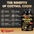 Ubiquinol CoQ10 400mg Softgels with Vitamin E & Omega-3, Max-Absorption Coenzyme Q10, Powerful Antioxidant, Supports Heart Health & Energy-Production,120 Count, Non-GMO