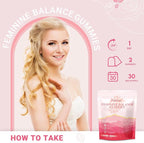 Premium Feminine Balance Gummies for Women – Raspberry Flavor – pH Balance, Immune & Digestive Support – Vegan, Gluten-Free – 60 Gummies (30-Day Supply)