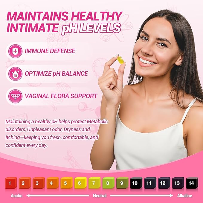 Her Juicy Feminine Probiotics Gummies, Premium Feminine Balance Gummies with Slippery Elm for Women's pH Balance, Healthy Odor, Flora and Immune Support – 90-Day Supply