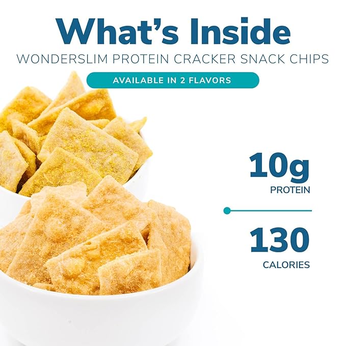 WonderSlim Protein Snack Chips, Cheddar, Low Fat & Gluten Free (10ct)