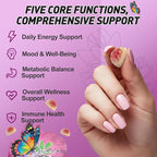 BUTTERFLY'S TEAR Saffron Gummies | 12-in-1 Daily Health Support | Mixed Berry Flavor | Mood, Gut & Metabolism, Mind & Body, Energy Support | 60 Gummies Dietary Supplement