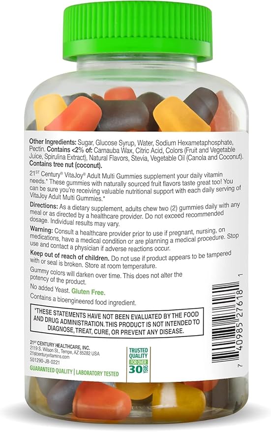 21st Century Vitajoy vitamin fruit flavors, Cherry and Strawberry, 120 Count