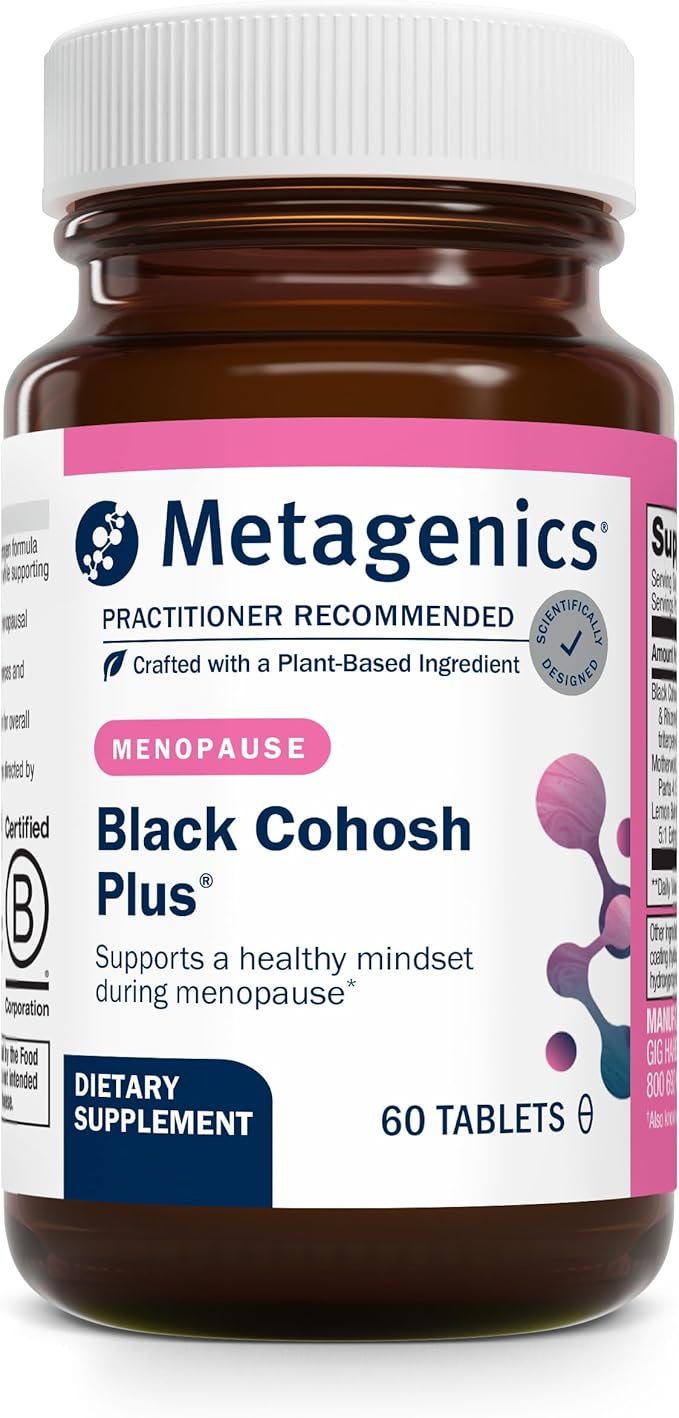 Metagenics Black Cohosh Plus - Menopause Relief & Relaxation Support* - with Black Cohosh Root Extract, Lemon Balm & Motherwort - Supports Hot Flash Relief & Mood Balance* - 60 Tablets