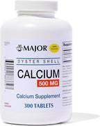 Major Oyster Shell Calcium 500 mg - Daily Calcium Supplement - 300 Tablets (1-Pack)