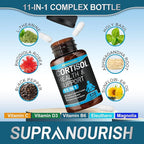 Cortisol Supplements for Women and Men, 11-in-1 Cortisol Manager,Cortisol Reducer with Ashwagandha, Rhodiola, L-Theanine, Hormone Balance, 240 Capsules (120-Day Supply)