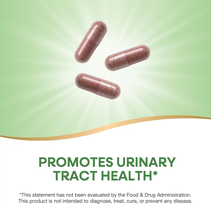 Nature's Way Urinary with Cranberry Premium Blend, Promotes Urinary Tract Health*, with Cranberry, Dandelion, Vegan, Non-GMO Project Verified, 100 Capsules (Packaging May Vary)