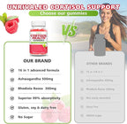 Cortisol Gummies for Women, 16-in-1 Sugar Free Cortisol Supplements for Women with Ashwagandha, Rhodiola Rosea, Magnesium, L-theanine for Relaxation, Zzz, Cognition, Raspberry Flavor, 120Ct