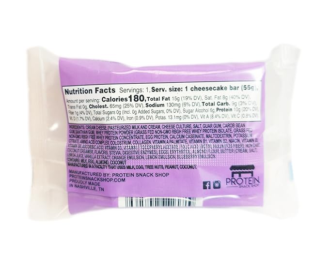 Low Carb Protein Cheesecake Bars | High Protein, Gluten-Free, Clean Ingredients Snack Bars (20, Tutti Frutti)
