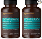 Amazon Elements Women‚ 40+ One Daily Multivitamin, 66% Whole Food Cultured, Vegan, 65 Tablets, 2 Month Supply (Packaging May Vary) (Pack of 2)