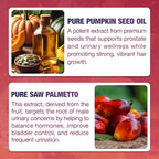 Haohan Pumpkin Seed Oil Gummies with Saw Palmetto for Hair Growth in Women & Men - Organic Hair Skin & Nails Supplement with High-Purity Extract - Sugar-Free, Non-GMO, Raspberry Flavor, 60 Count