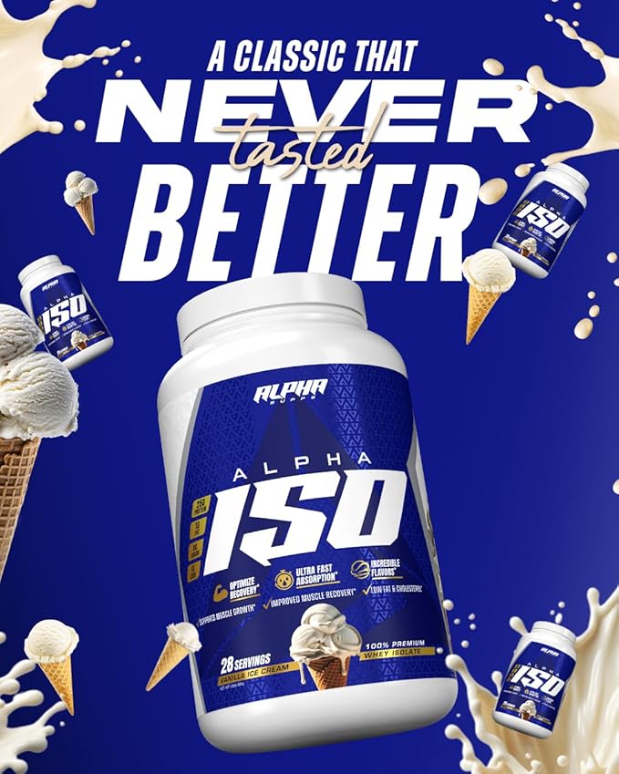 Alpha Supps ISO, Low Carb 100% Whey Protein Isolate Powder, 25 Grams Per Serving, Helps Support Muscle Growth, Low Sugar and Gluten Free (Fruity Cereal, 2 lb)