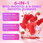 softbear Inositol Supplement for Women, Myo-Inositol & D-Chiro Inositol Gummies Ideal 40:1 Ratio for Female Health & Wellness, Sugar-Free/Veagn/GMO-Free, Strawberry Flavor, 120 Count