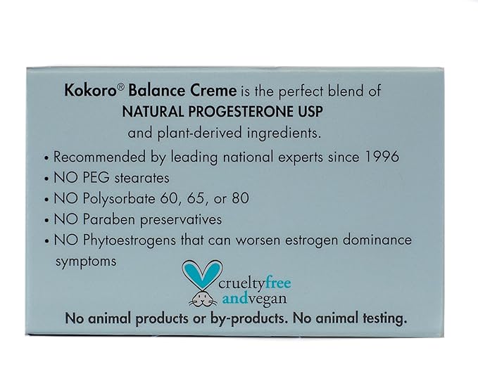 Kokoro Balance Creme for Women | Skin Moisturizing | 2oz Jar | No Phytoestrogens | Recommended Since 1996 in What Your Doctor May Not Tell You About Menopause by John R Lee, MD