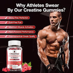 Creatine Gummies for Men & Women - Creatine Monohydrate Gummies 5g, Low Sugar Creatine Supplement for Muscle Builder, Energy Boost & Pre-Workout Supplement, Raspberry Flavor, 160 Gummies (2 Bottles)