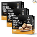 Protein Crispy Rice Treats, 15g Protein, 3g-7g Net Carbs, Low Carb, Fluffy, Soft, Chewy, Gluten Free, High Fiber, Keto-Friendly, No Aftertaste (Fluffy Peanut Butter, 3 Pack)