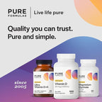 PureFormulas Vitamin D3 1,000 IU 25 mcg - Premium Vitamin D Supplement for Healthy Bone Formation, Teeth, Cardiovascular Health, and Immune Support Non-GMO - 100 Count Tablets