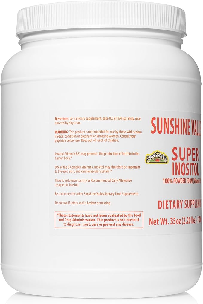 Sunshine Valley® Super Inositol Powder – Dietary Supplement, Wellness & Healthy Lifestyle – Unflavored Powder – 35 oz